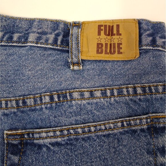 Full Blue Jeans Classic Fit Straight Leg Denim Men's Jeans 38x34 Sits At Waist - Picture 3 of 11